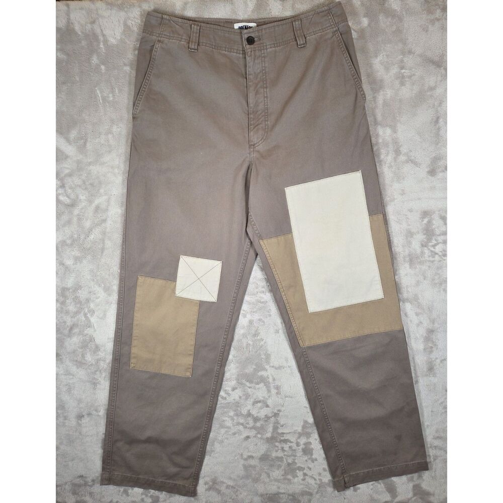Dockers Eighty-Six Alpha Chino Pants Mens 32x32 Patchwork Loose Fit Brown